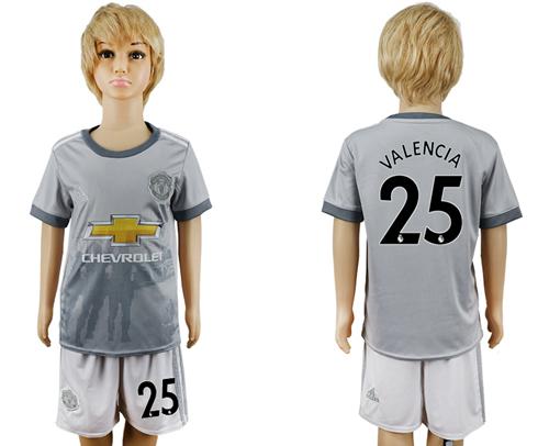 Manchester United #25 Valencia Sec Away Kid Soccer Club Jersey - Click Image to Close